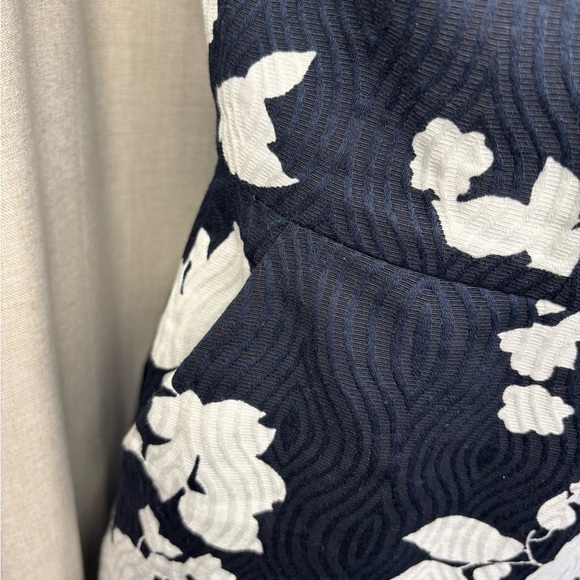Talbots Strapless Sheath Dress in White and Blue - Picture 4 of 15